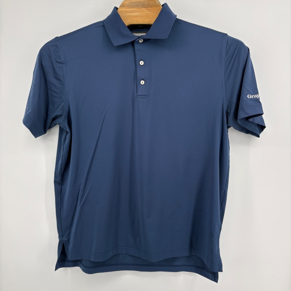 Peter Millar Polo Mens Large Blue Excellent Summer Comfort Square D Graybar